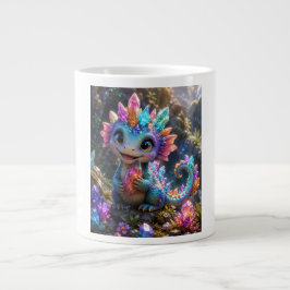 Caneca De Café Grande Crystal Sprout – Arte Fantasia de Dragão de Crista
