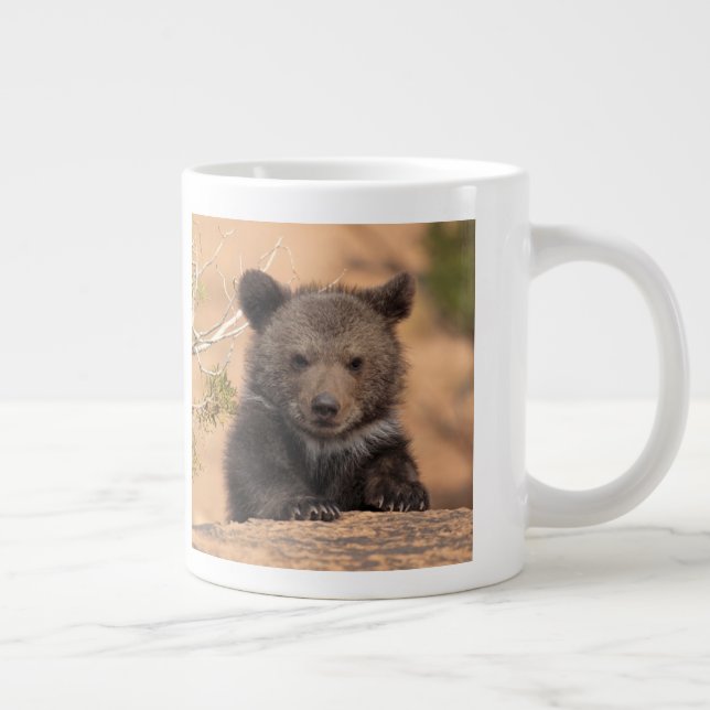 Caneca De Café Grande Cubo de Urso Grizzly (Direita)