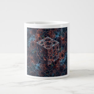 Caneca De Café Grande Cubo Fractal Com Recorte de Mandelbrot