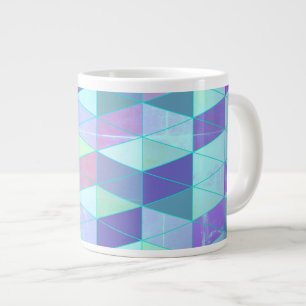 Caneca De Café Grande Cubos em Triângulos Padrão Geométrico