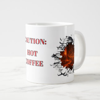 Caneca De Café Grande Cuidado Com Café Engraçado Engraçado Volcano Lava
