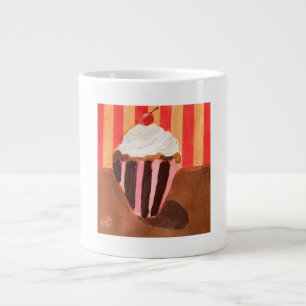 Caneca De Café Grande Cupcake com cobertura de baunilha