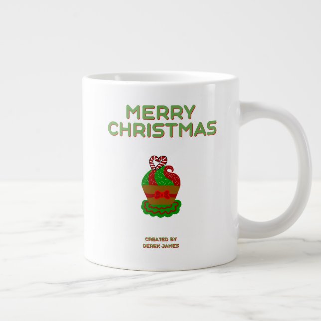 Caneca De Café Grande Cupcake de Natal Jumbo Mug (Direita)