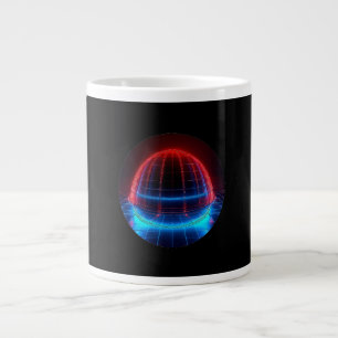 Caneca De Café Grande Cúpula Geodésica Vermelha Branca Azul Patriótica