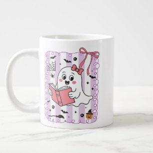 Caneca De Café Grande Curioso Livro Fantasma Lendo O Dia das Bruxas