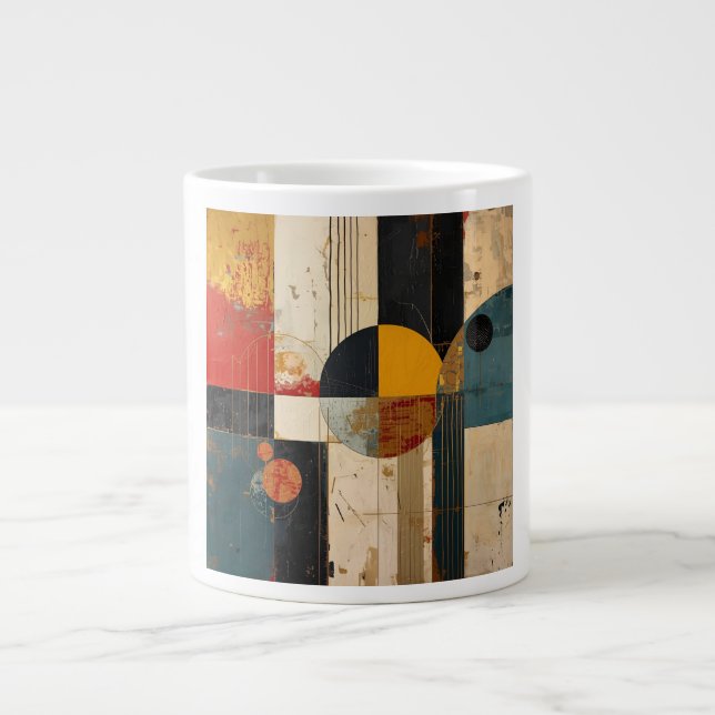 Caneca De Café Grande Curvy Post-Modern Sculptural Form Art (Frente)