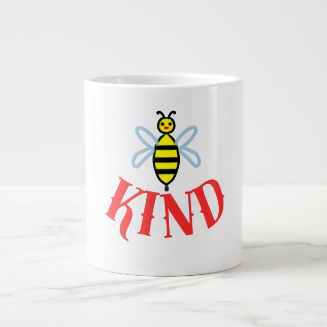 Caneca De Café Grande Custom Bee Kind Personalized Gift  (Frente)