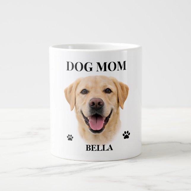Caneca De Café Grande Custom Dog Portrait Gift for Her | Personalized (Frente)