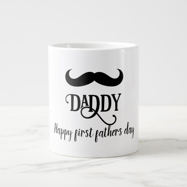 Caneca De Café Grande custom Happy first father's day  (Frente)