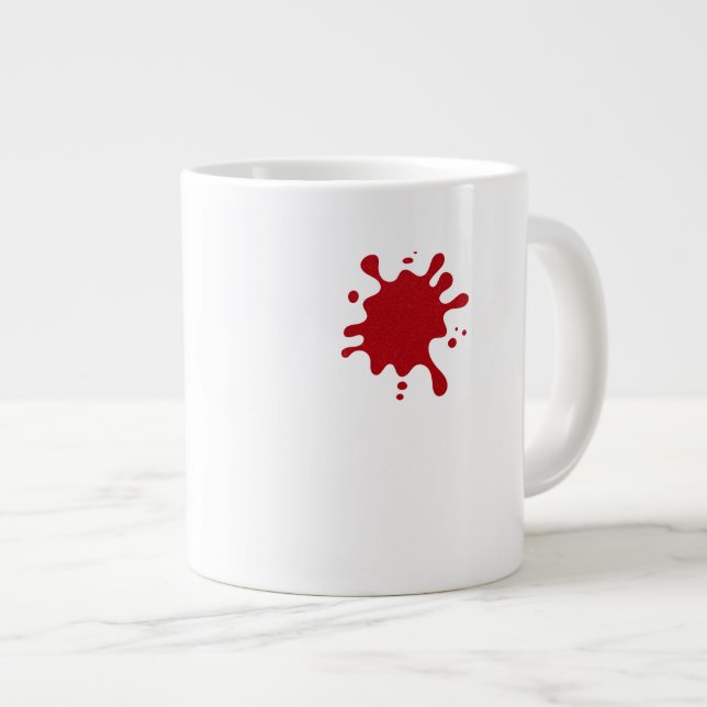 Caneca De Café Grande Custom Jumbo Mug – Red Splash Design (Frente Esquerda)