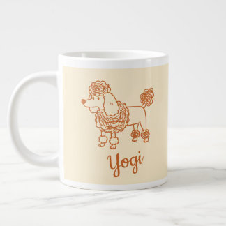 Caneca De Café Grande Custom Name Poodle Ornament – Handdrawn Dog Gift
