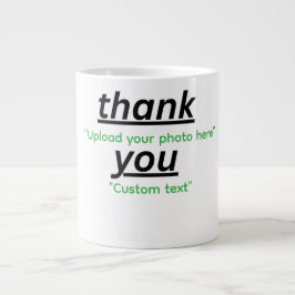 Caneca De Café Grande Custom Text & Upload Your Photo Personalized