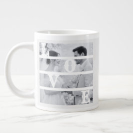 Caneca De Café Grande Custom Wedding Photo "LOVE"