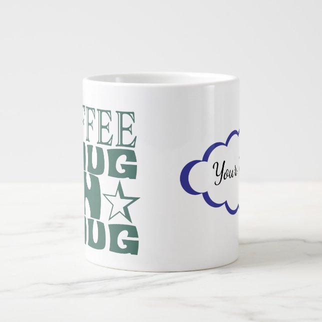 Caneca De Café Grande Customizable (SVG Controled Illustrations) NAME (Frente)
