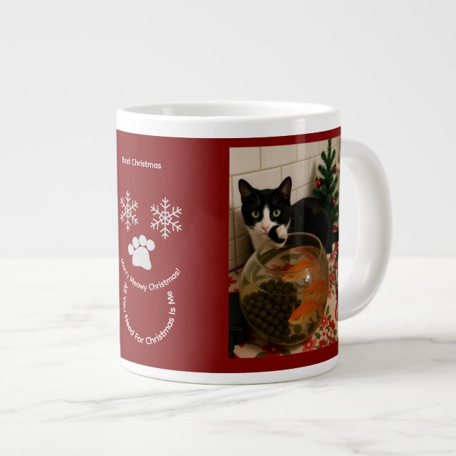 Caneca De Café Grande Customize ,Best Christmas ,Cat Photo Specialty Mug (Frente Esquerda)