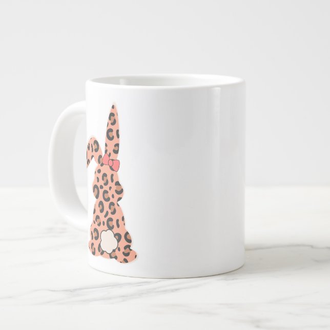 Caneca De Café Grande Custon Rabbit Pints Leopard (Frente Esquerda)