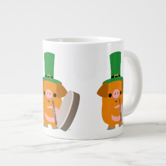 Caneca De Café Grande Cute Bodhran Jogando Cartoon