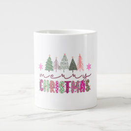 Caneca De Café Grande Cute Boho Xmas Tree Sublimation Design