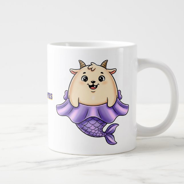 Caneca De Café Grande Cute Capricorn Cartoon – Whimsical Zodiac (Direita)