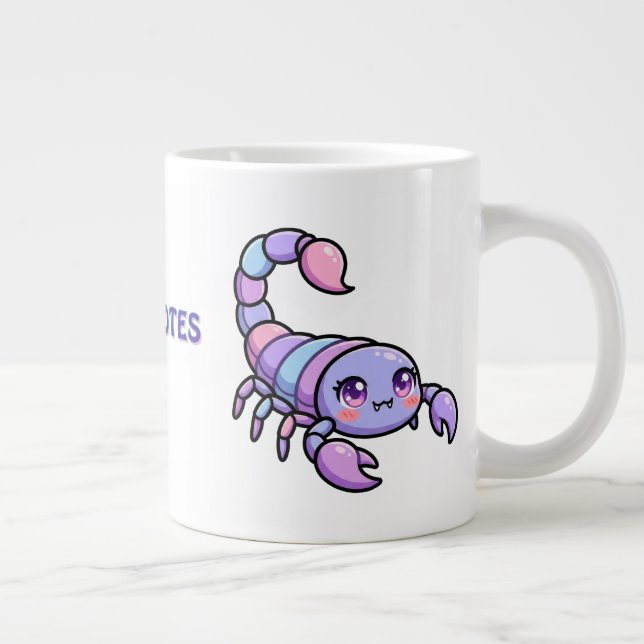 Caneca De Café Grande Cute Chibi Escorpião Zodíaco (Direita)
