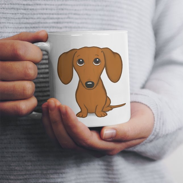 Caneca De Café Grande Cute Dachshund | Cachorro-protetor (Criador carregado)