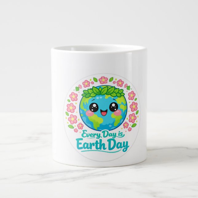 Caneca De Café Grande Cute Earth Day Specialty Mug (Frente)