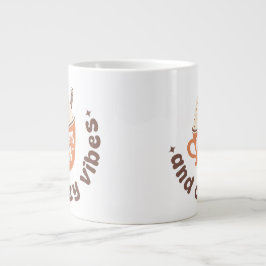 Caneca De Café Grande Cute Fall Abobrinha de especiarias e vibrações aco