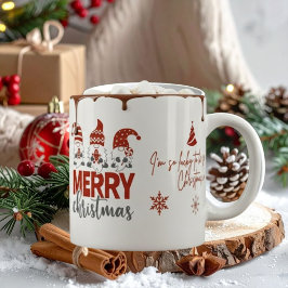 Caneca De Café Grande Cute Gnome Merry Christmas Coffee Mug