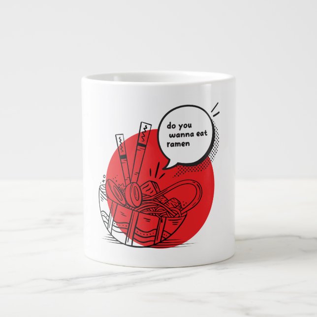 Caneca De Café Grande Cute Kawaii Ramen - Funny Japanese Food  (Frente)