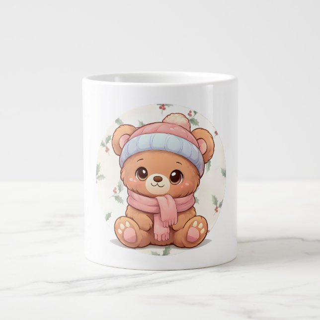 Caneca De Café Grande Cute Kawaii Teddy Bear Mug  (Frente)