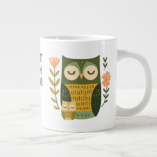 Caneca De Café Grande Cute Mama Coruja & Filhote Melhor Mãe do Dia das M