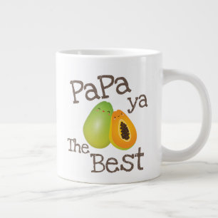 Caneca De Café Grande Cute Punny Papaya É O Melhor Fruta Engraçado Par