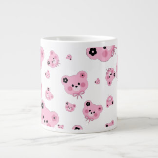 Caneca De Café Grande Cute Teddy Bear Specialty Mug – Pink & Black 