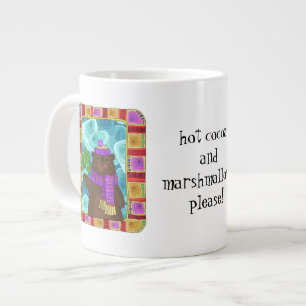Caneca De Café Grande Cute Winter Beart! Adicione seu próprio texto!