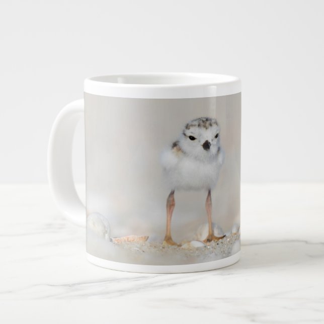 Caneca De Café Grande Cutest Baby Animals | Piping Plover Chick (Frente Esquerda)