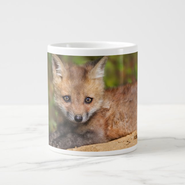 Caneca De Café Grande Cutest Baby Animals | Red Fox Pup (Frente)