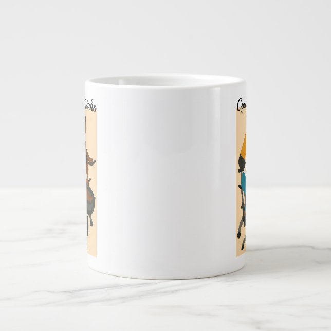 Caneca De Café Grande Cycling sistahs (Frente)
