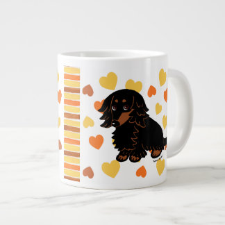 Caneca De Café Grande Dachshund 3 Preto e Prolongado