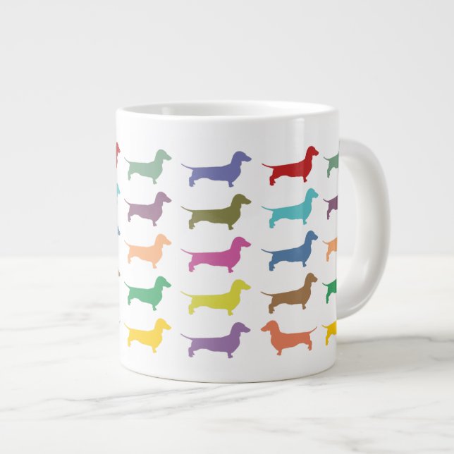 Caneca De Café Grande Dachshund Confetti (Frente Esquerda)