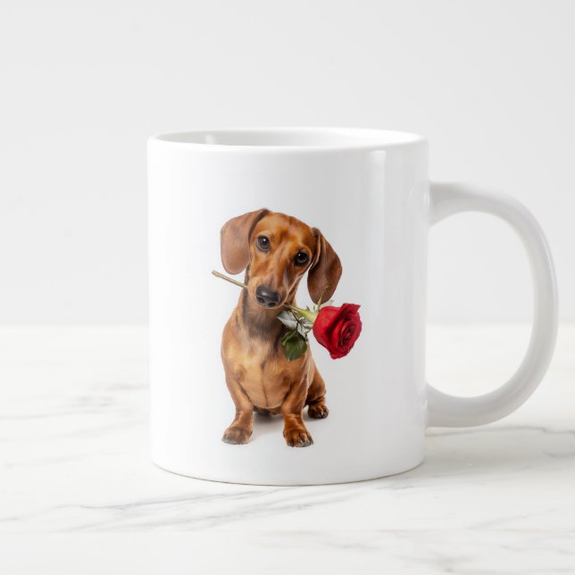 Caneca De Café Grande Dachshund Love (Direita)