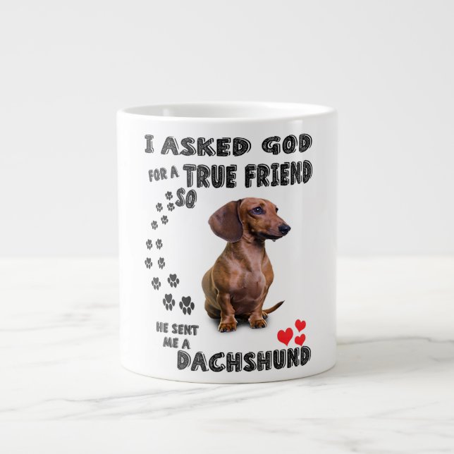 Caneca De Café Grande Dachshund Miniature Gift, Sausage Dog, Weenie Wog, (Frente)