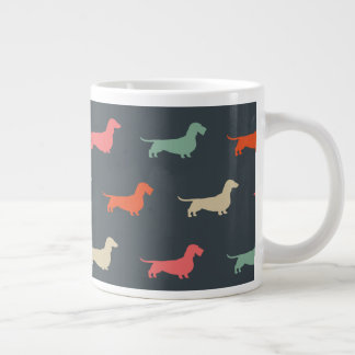 Caneca De Café Grande Dachshund Silhouettes Wiener Dog Lover's