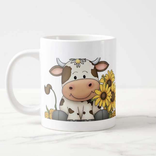 Caneca De Café Grande Daisy Cow Specialty Mug (Esquerda)
