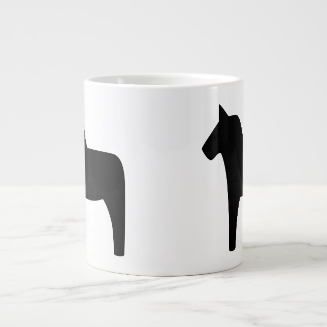 Caneca De Café Grande Dala Horse Black Specialty Mug (Frente)