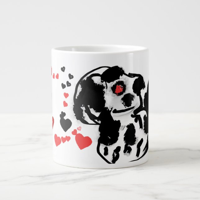 Caneca De Café Grande Dalmácia enviou amor (Frente)