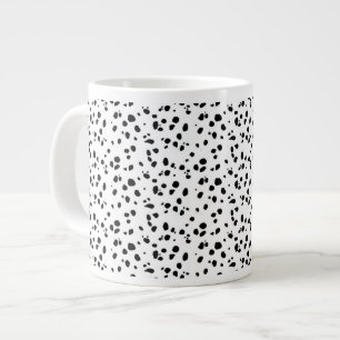 Caneca De Café Grande Dalmaciano Coloca Impressão, Padrão Preto E Branco