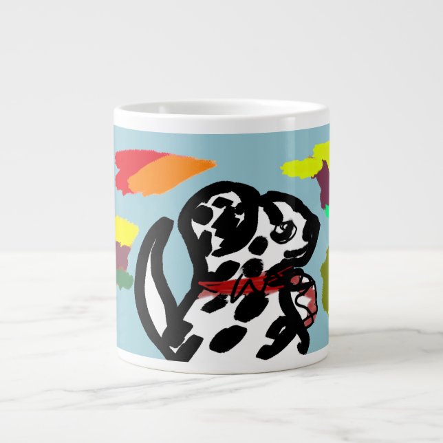 Caneca De Café Grande Dalmaciano no outono (Frente)