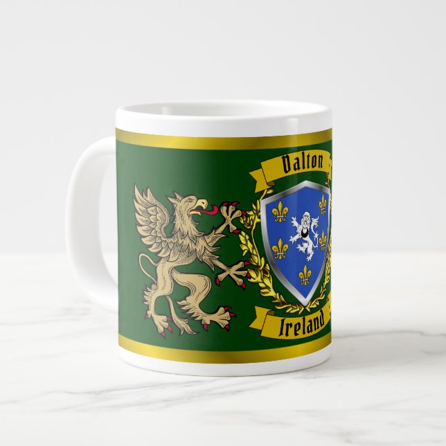 Caneca De Café Grande Dalton Irish Shield & Griffins (Frente Esquerda)
