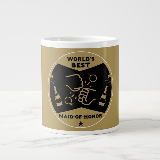 Caneca De Café Grande Dama de Honra do Mundo (Frente)