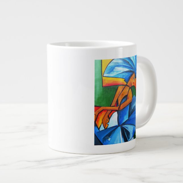 Caneca De Café Grande Dança no azul 2008 (Frente Esquerda)